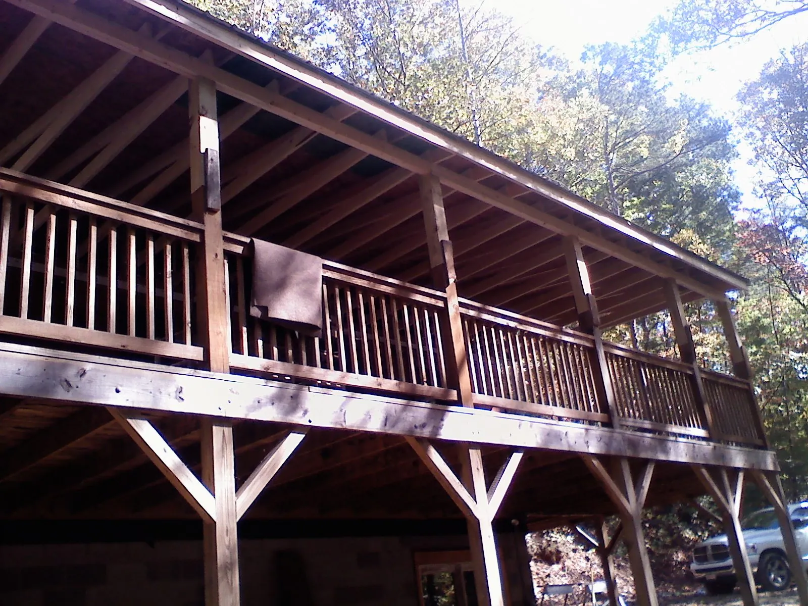 Timber framing under a new elevated porch and deck — Roof Leak Repair in Jermyn by Roofing Brothers